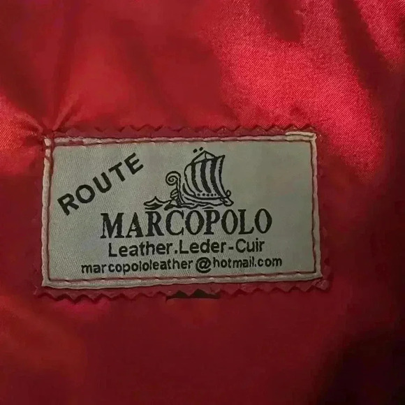 Route Marcopolo Red and Black Soft Italian Lambskin Leather Jacket Womens Sz XL - Picture 2 of 11